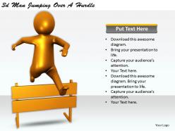 1113 3d Man Jumping Over A Hurdle Ppt Graphics Icons Powerpoint