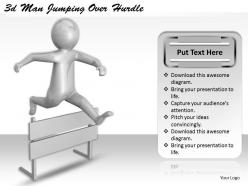 1113 3d Man Jumping Over Hurdle Ppt Graphics Icons Powerpoint