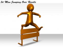 1113 3d man jumping over hurdle ppt graphics icons powerpoint