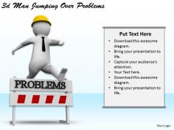 1113 3d man jumping over problems ppt graphics icons powerpoint