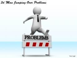 1113 3d man jumping over problems ppt graphics icons powerpoint