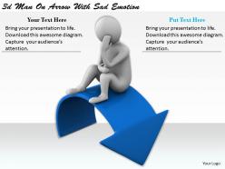 1113 3d Man On Arrow With Sad Emotion Ppt Graphics Icons Powerpoint