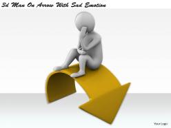 1113 3d man on arrow with sad emotion ppt graphics icons powerpoint