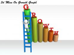 1113 3d man on growth graph ppt graphics icons powerpoint