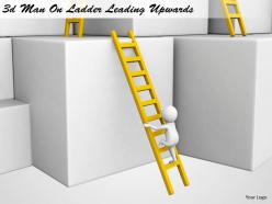 1113 3d man on ladder leading upwards ppt graphics icons powerpoint