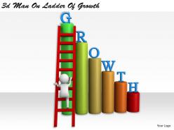 1113 3d man on ladder of growth ppt graphics icons powerpoint