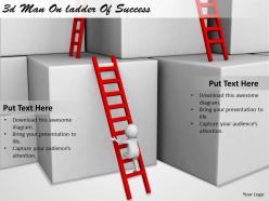 1113 3d man on ladder of success ppt graphics icons powerpoint