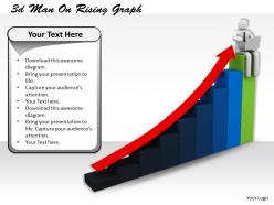 1113 3d man on rising graph ppt graphics icons powerpoint
