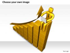 1113 3d man on top of graph ppt graphics icons powerpoint