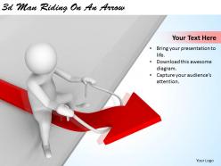 1113 3d man riding on an arrow ppt graphics icons powerpoint