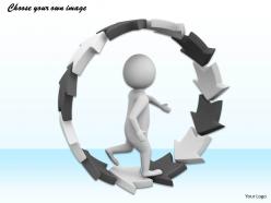 1113 3d man running inside circle ppt graphics icons powerpoint