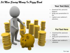 1113 3d man saving money in piggy bank ppt graphics icons powerpoint