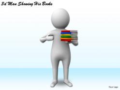 1113 3d man showing his books ppt graphics icons powerpoint