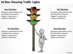 1113 3d man showing traffic lights ppt graphics icons powerpoint