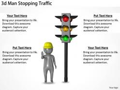 1113 3d Man Stopping Traffic Ppt Graphics Icons Powerpoint