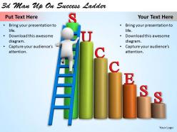 1113 3d man up on success ladder ppt graphics icons powerpoint