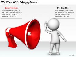 1113 3d man with megaphone ppt graphics icons powerpoint