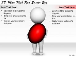 1113 3d man with red easter egg ppt graphics icons powerpoint