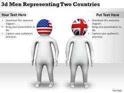 1113 3d men representing two countries ppt graphics icons powerpoint
