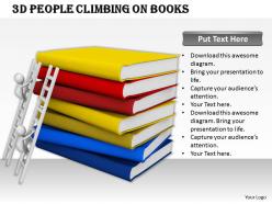 1113 3d people climbing on books ppt graphics icons powerpoint