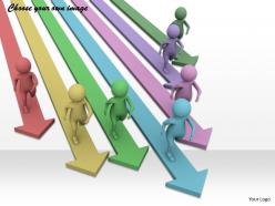 1113 3d people on colorful arrows ppt graphics icons powerpoint