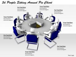 1113 3d people sitting around pie chart ppt graphics icons powerpoint