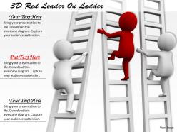 1113 3d red leader on ladder ppt graphics icons powerpoint