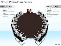 1113 3d team meeting around the table ppt graphics icons powerpoint