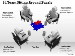 1113 3d team sitting around puzzle ppt graphics icons powerpoint