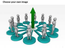 1113 3d team standing around arrow ppt graphics icons powerpoint