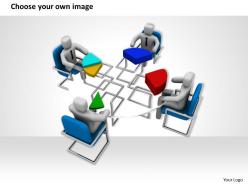 1113 3d team with pie segments ppt graphics icons powerpoint