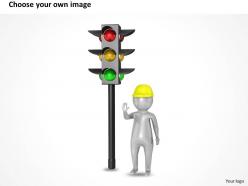 1113 3d traffic man with lights ppt graphics icons powerpoint