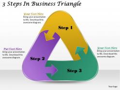 1113 business ppt diagram 3 steps in business triangle powerpoint template