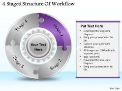 1113 business ppt diagram 4 staged structure of workflow powerpoint template
