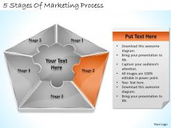 1113 business ppt diagram 5 stages of marketing process powerpoint template