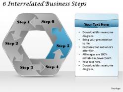 1113 business ppt diagram 6 interrelated business steps powerpoint template