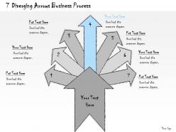 1113 business ppt diagram 7 diverging arrows business process powerpoint template