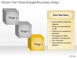 1113 business ppt diagram follow the three staged business steps powerpoint template