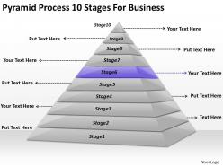 1113 business ppt diagram pyramid process 10 stages for business powerpoint template