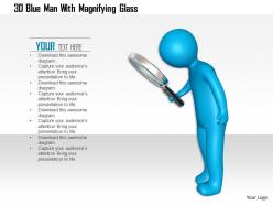 1114 3d blue man with magnifying glass ppt graphics icons