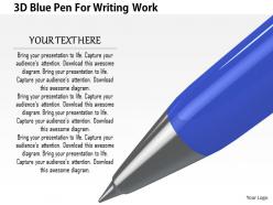 1114 3d blue pen for writing work image graphics for powerpoint