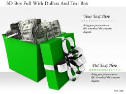 1114 3d box full with dollars and text box image graphics for powerpoint