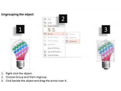 1114 3d bulb with stair design for idea generation powerpoint template