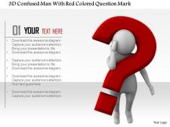 1114 3d confused man with red colored question mark ppt graphics icons