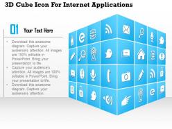 1114 3d Cube Icon For Internet Applications Powerpoint Template