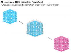 1114 3d cube icon for internet applications powerpoint template