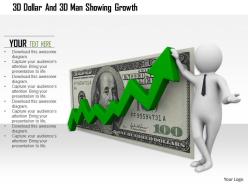 1114 3d Dollar And 3d Man Showing Growth Ppt Graphics Icons