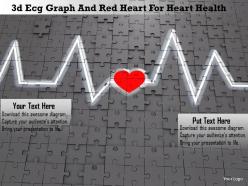 1114 3d ecg graph and red heart for heart health image graphics for powerpoint