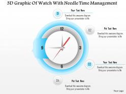1114 3d graphic of watch with needle time management powerpoint template