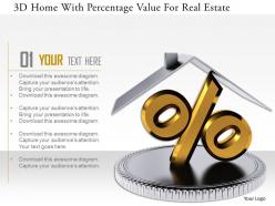 1114 3d home with percentage value for real estate image graphics for powerpoint